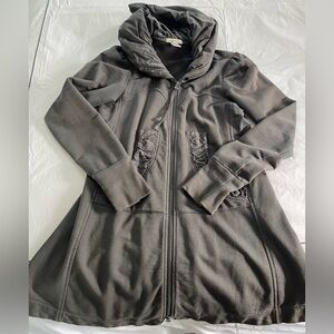 Prairie Underground Long Cloak Hoodie. Gray. Size Large.